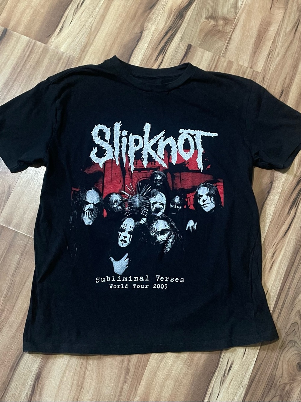 Slipknot Band Tee Shirt Subliminal Verses 2005 World Tour Graphic Black Sz M
